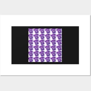 Purple vintage telephone pattern Posters and Art